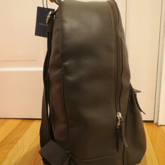 COLE HAAN WAYLAND BROWN LEATHER PEBBLED BACKPACK - Picture 5 of 8